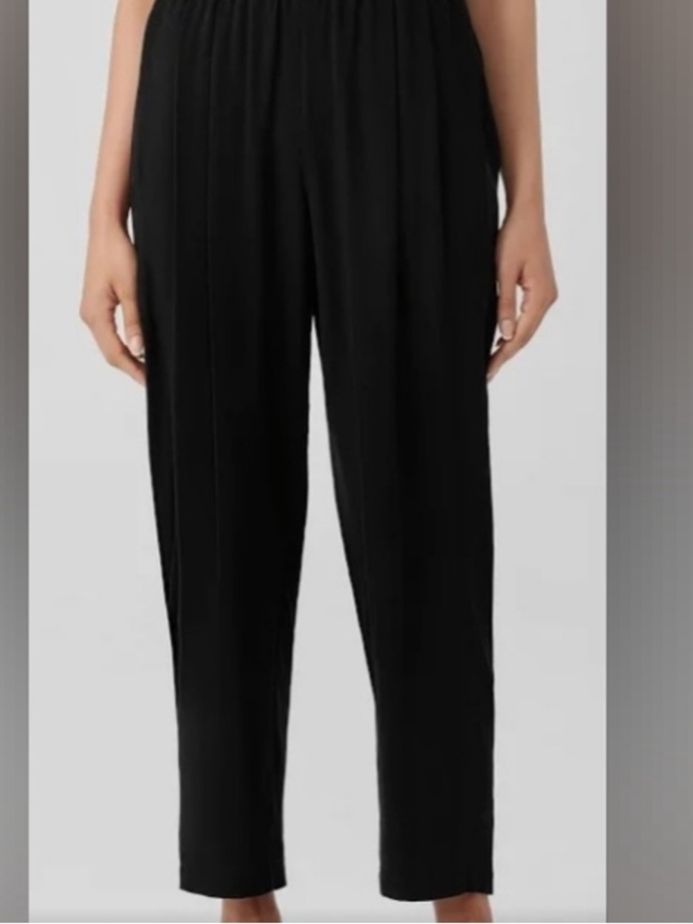 EILEEN FISHER Woman Black Pants 100% Silk Size-1X